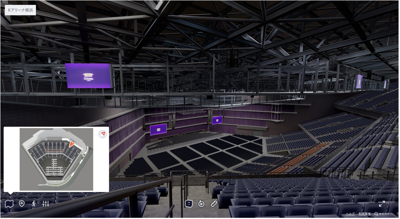 ROOV、音楽特化アリーナ「Kアリーナ横浜」を再現 VR内覧で設計・設備をバーチャルシミュレーション PANORA