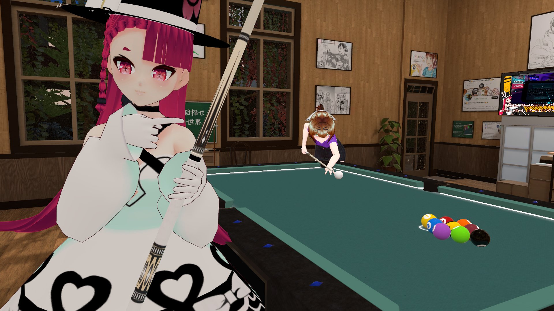 ビリヤードマンガ「ミドリノバショ」公認のVRChatワールド「球撞楽」がオープン　7/1、2には初心者も参加できるイベントも